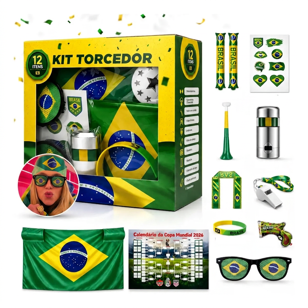 Kit Torcedor Brasil — 12 Itens